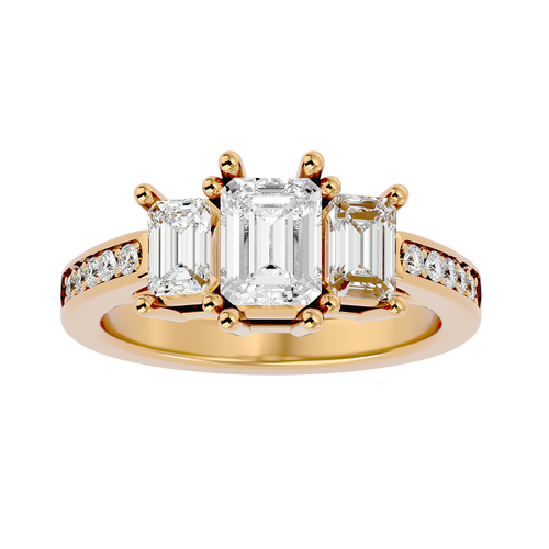 Aiyana Lab Grown Three-Stone Diamond Ring – Ethical & Graceful Design