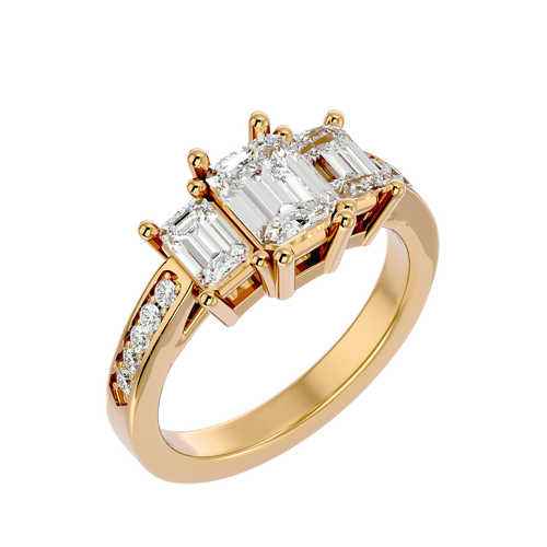 Aiyana Lab Grown Three-Stone Diamond Ring – Ethical & Graceful Design