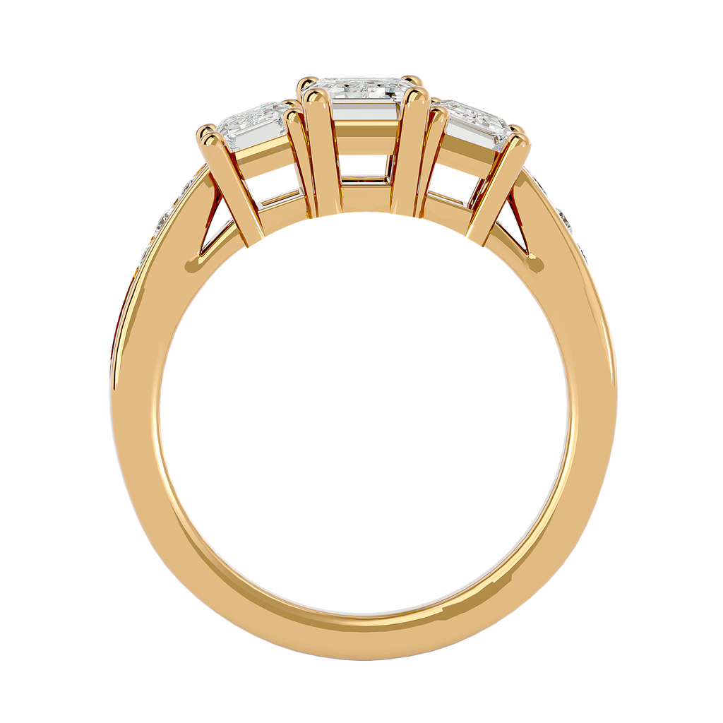Aiyana Lab Grown Three-Stone Diamond Ring – Ethical & Graceful Design