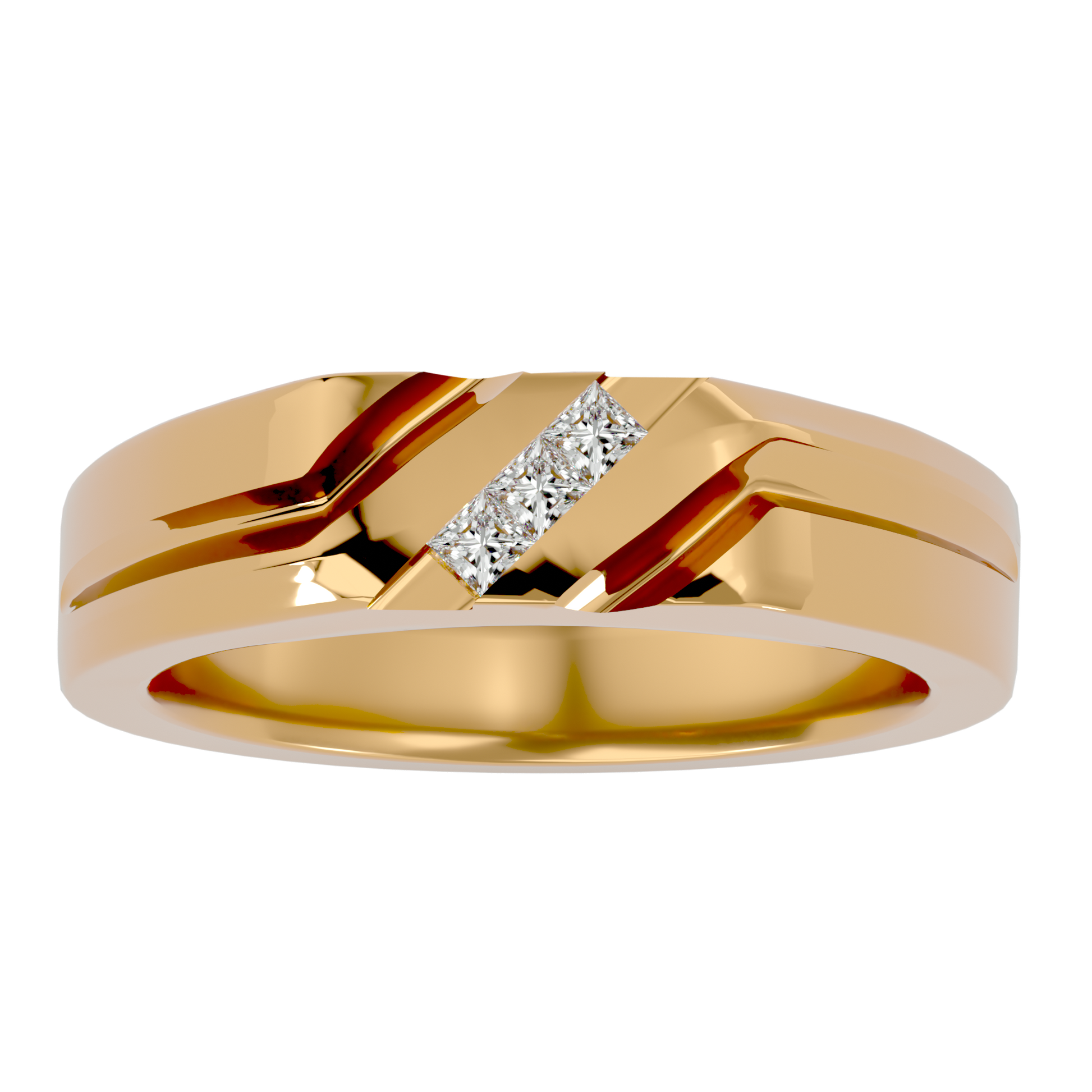Alyssa Diamond Mens Studded Ring