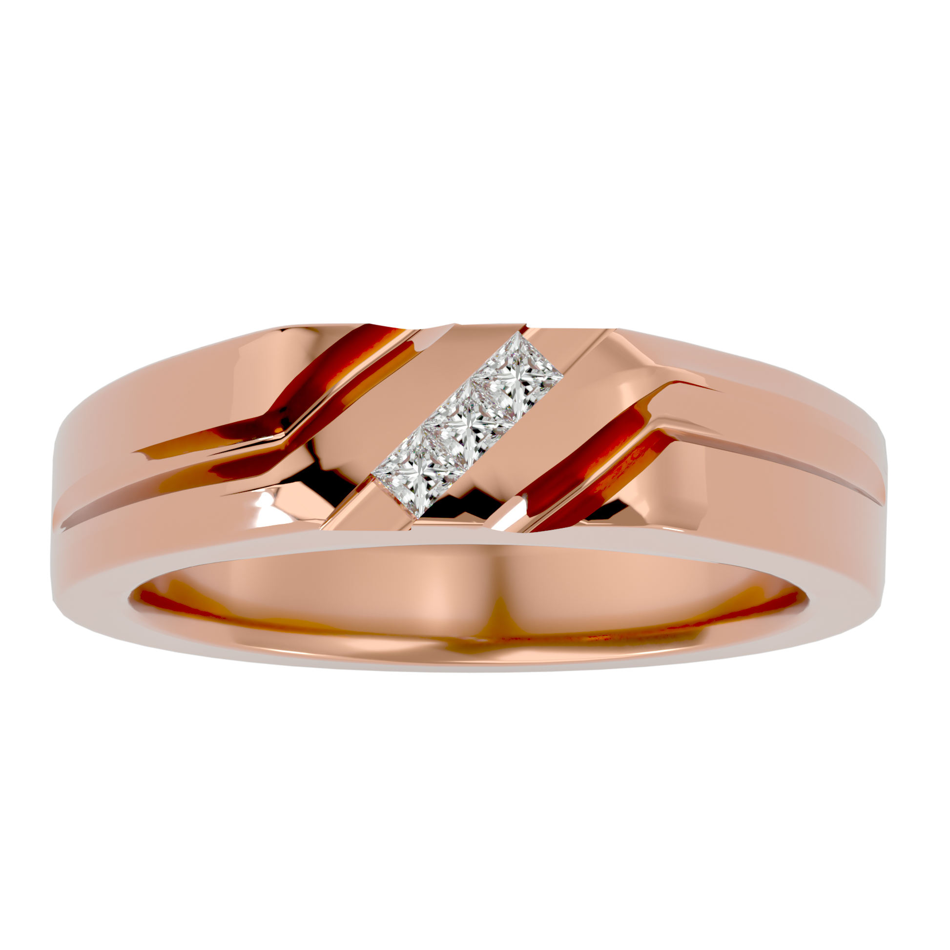 Alyssa Diamond Mens Studded Ring