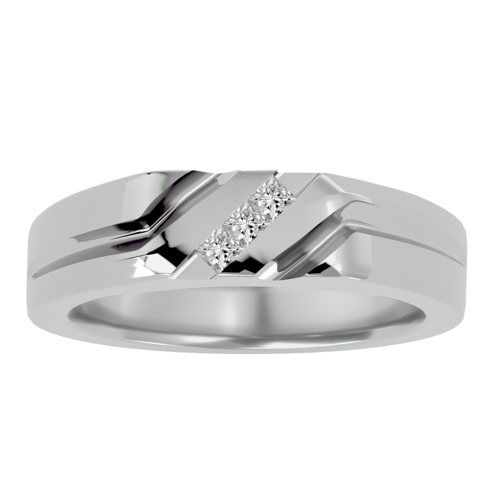 Alyssa Diamond Mens Studded Ring