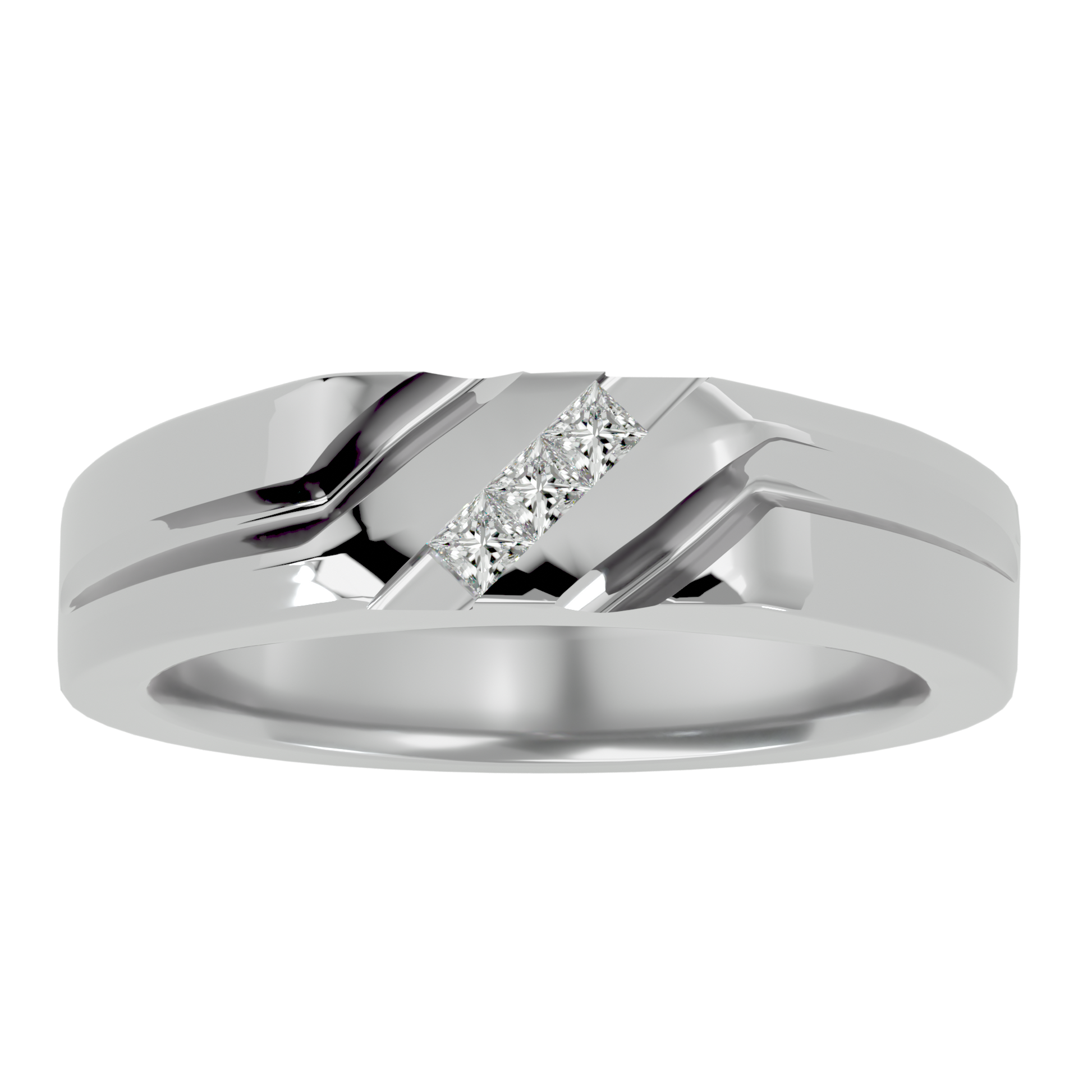 Alyssa Diamond Mens Studded Ring