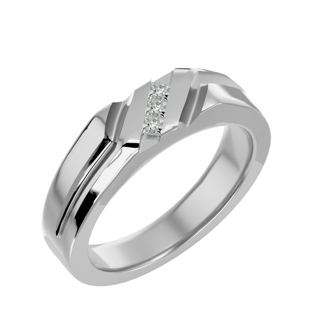 Alyssa Diamond Mens Studded Ring