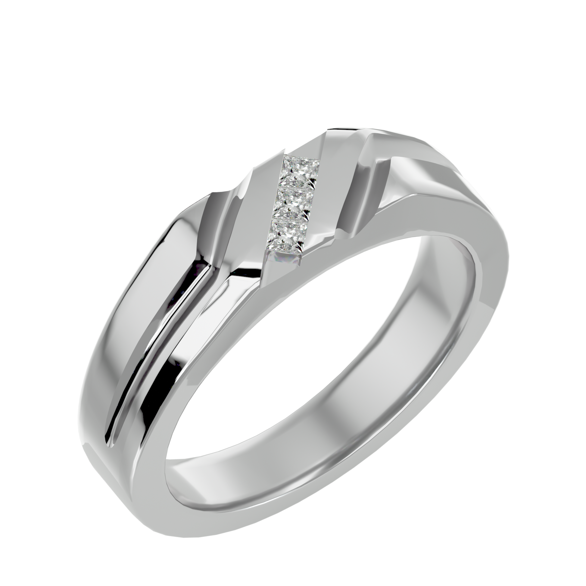 Alyssa Diamond Mens Studded Ring