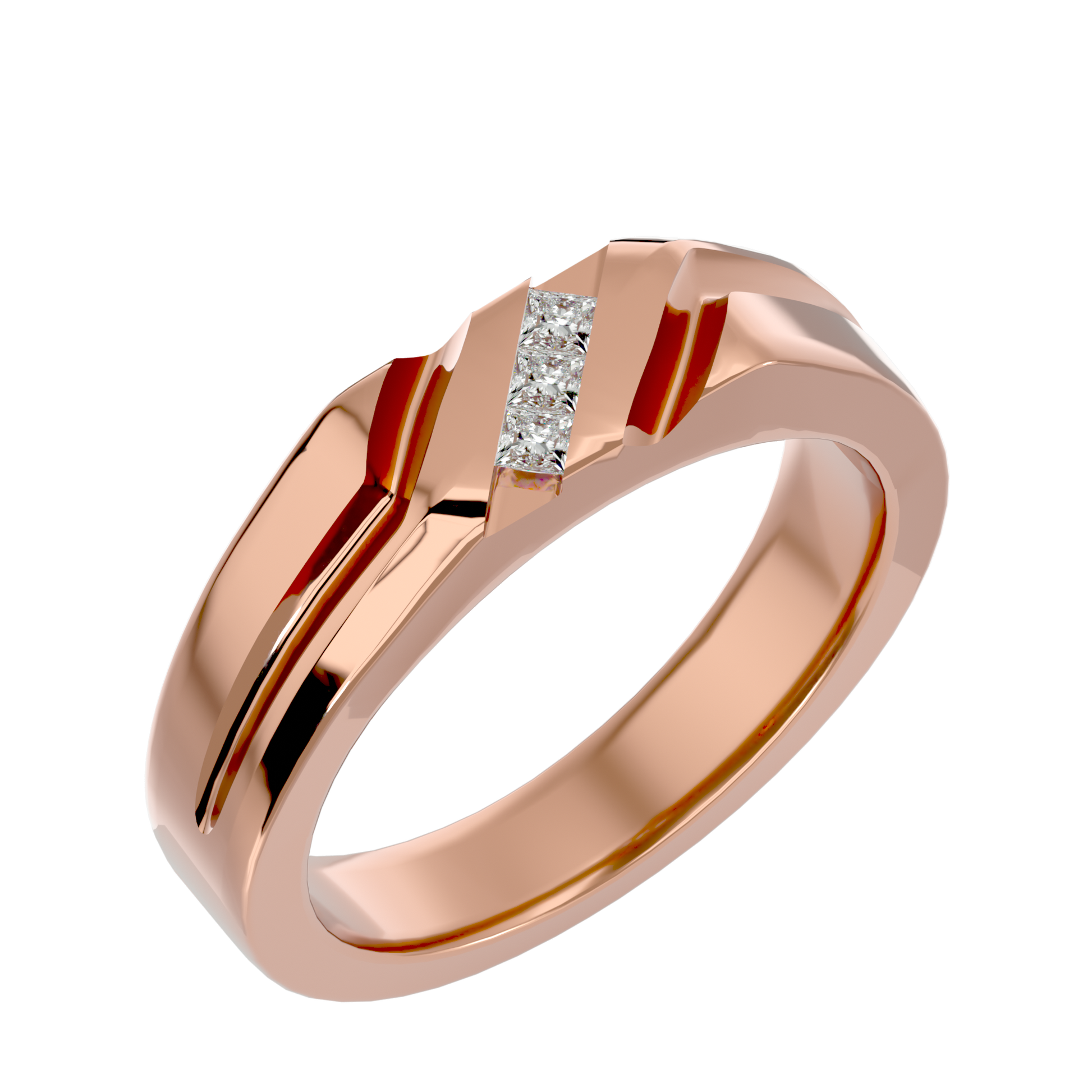 Alyssa Diamond Mens Studded Ring
