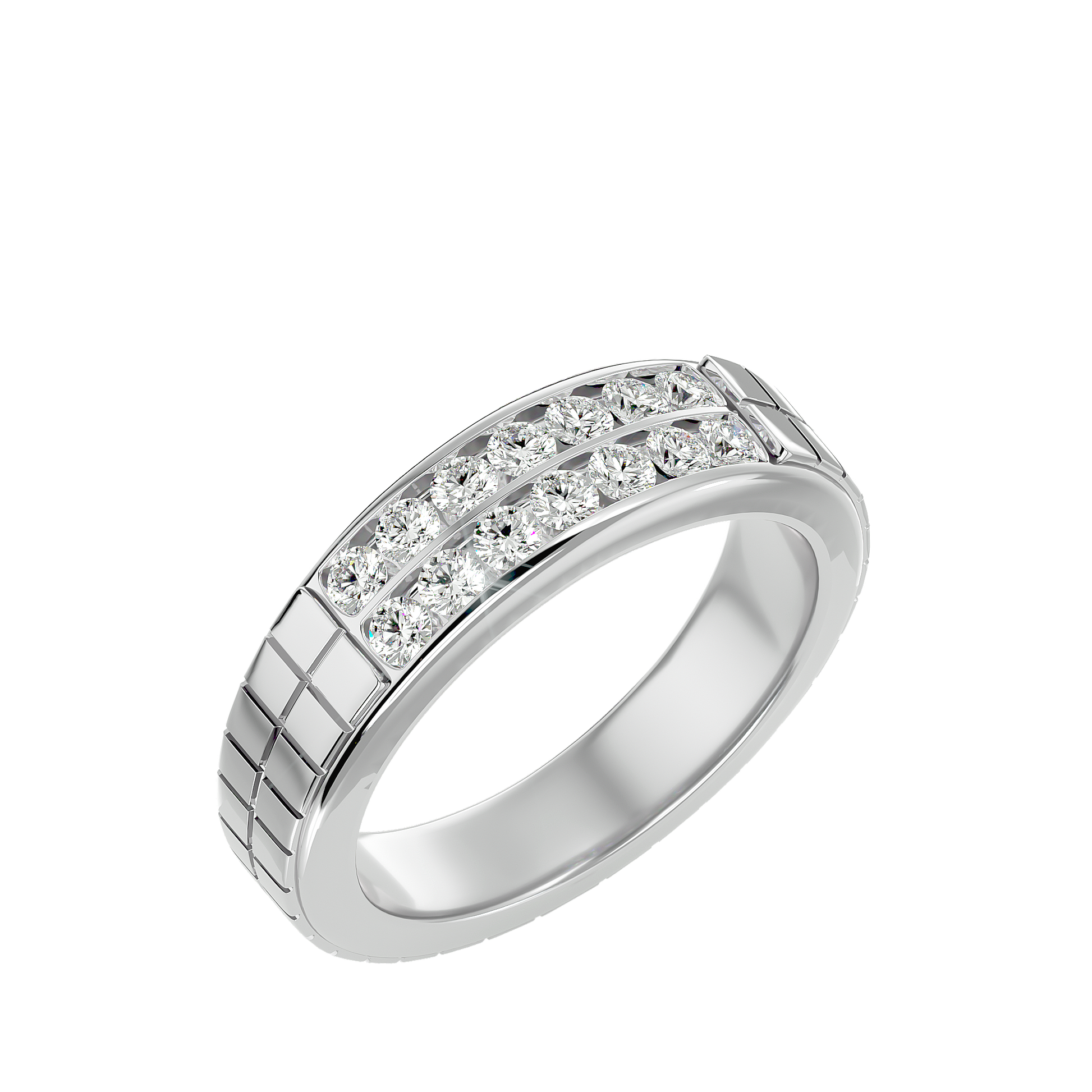 Meredith Diamond Mens Studded Ring