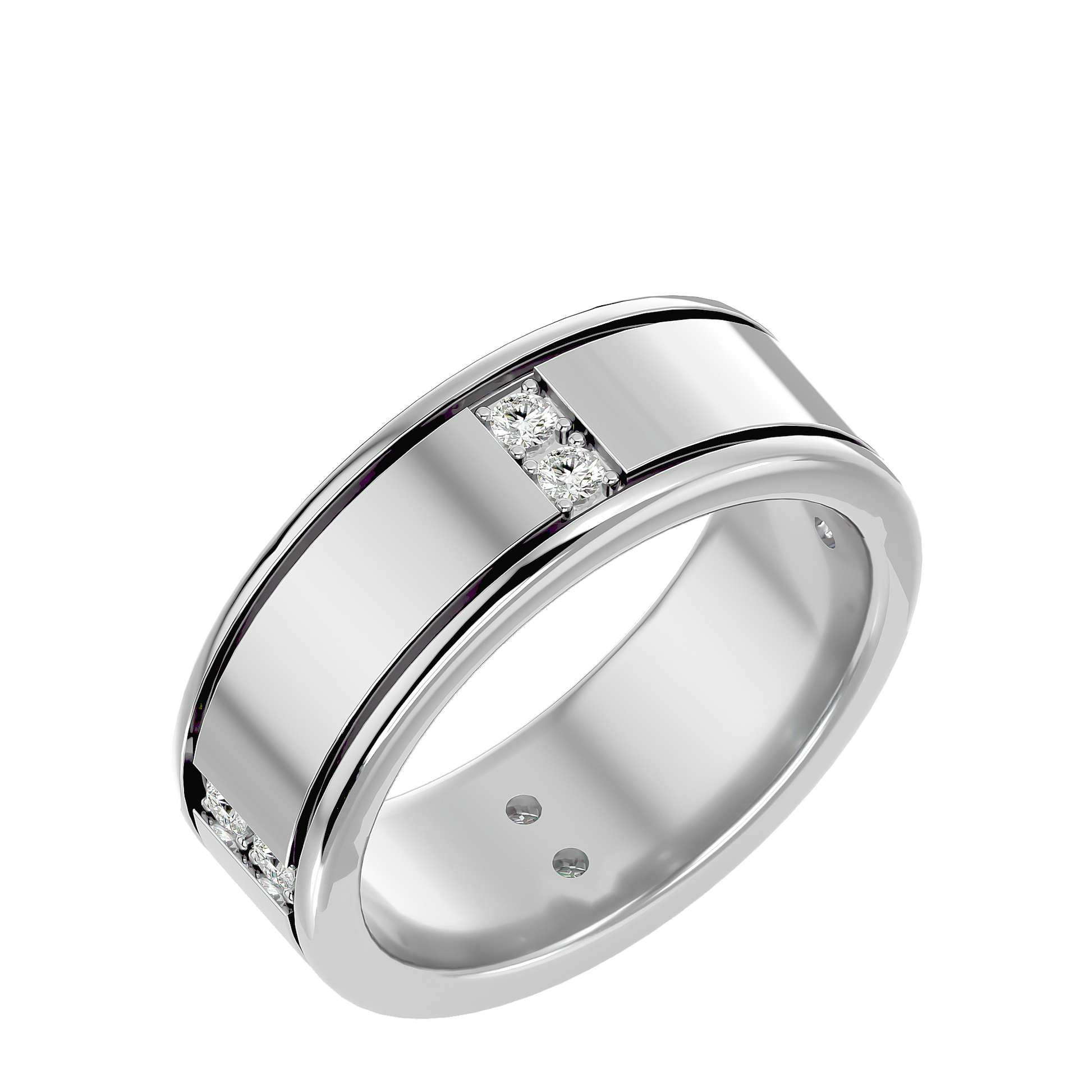 Madeline Diamond Mens Studded Ring