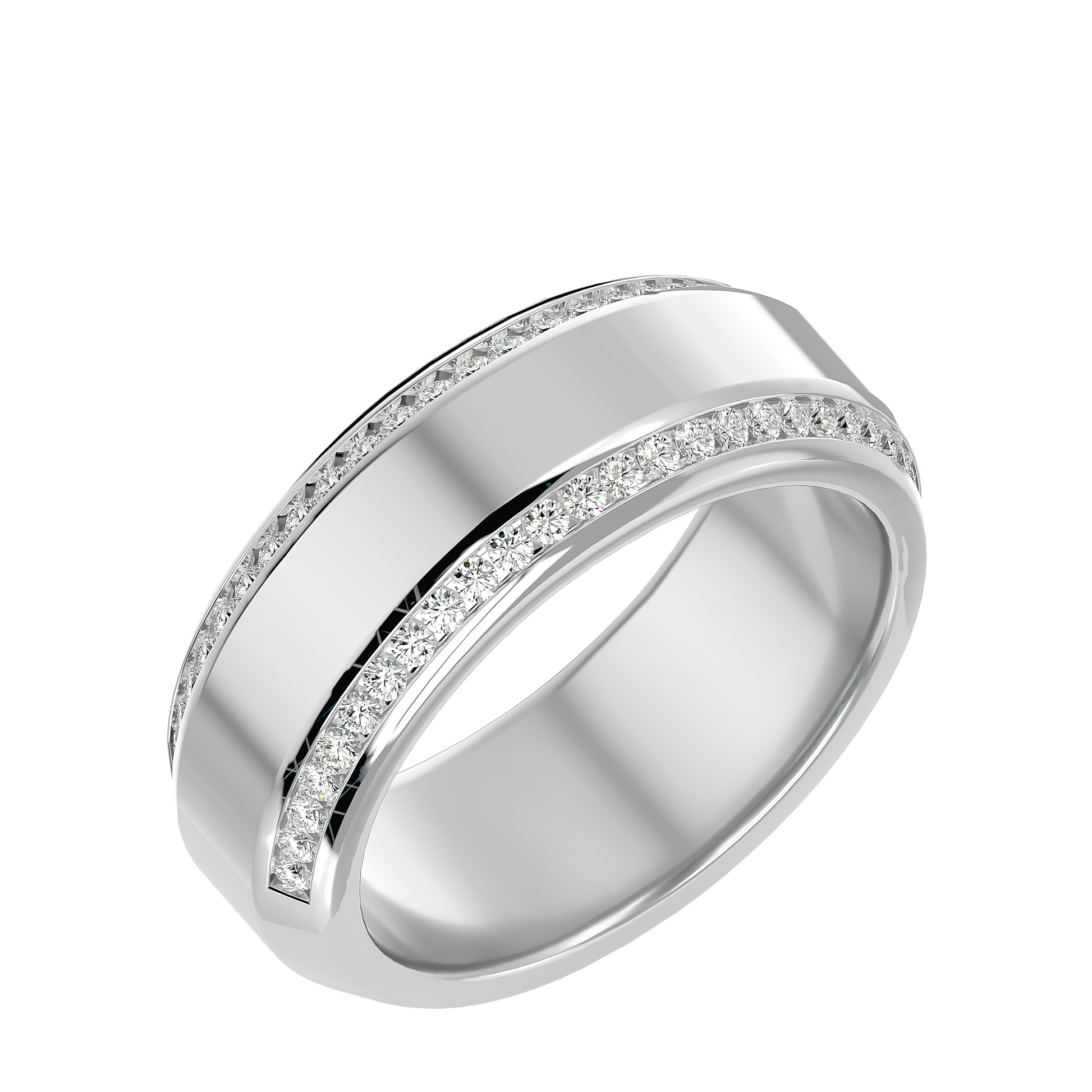 Lydia Diamond Mens Studded Ring