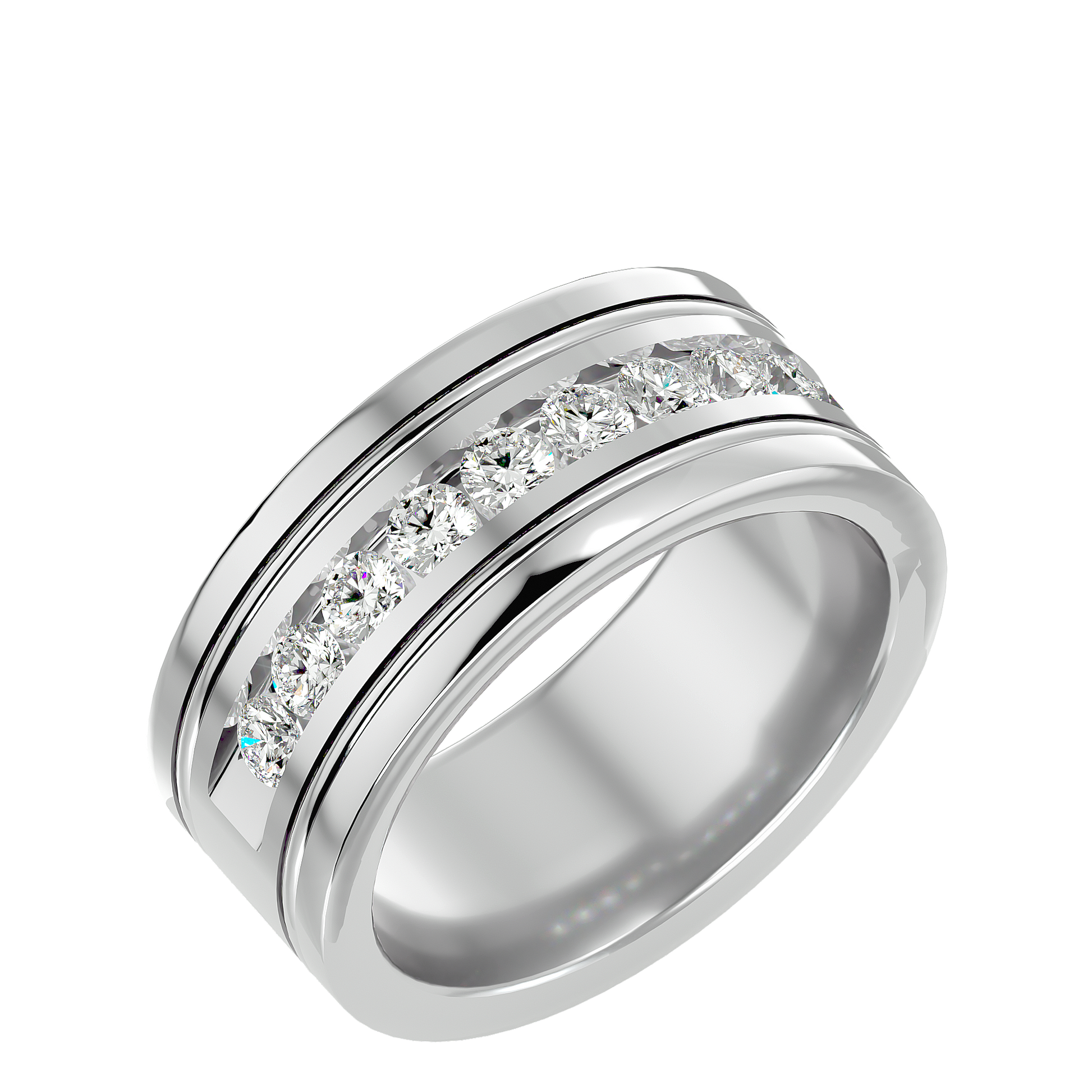 Aura Diamond Mens Studded Ring