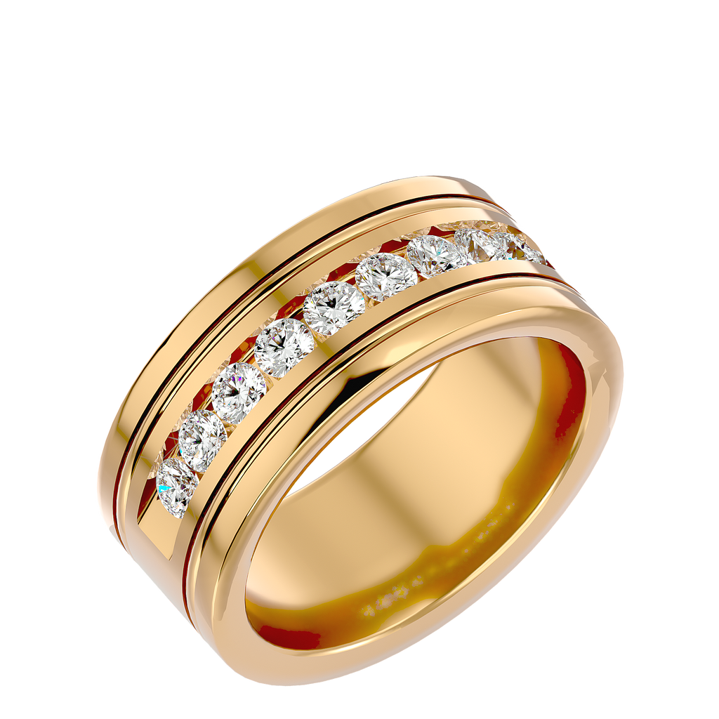 Aura Diamond Mens Studded Ring