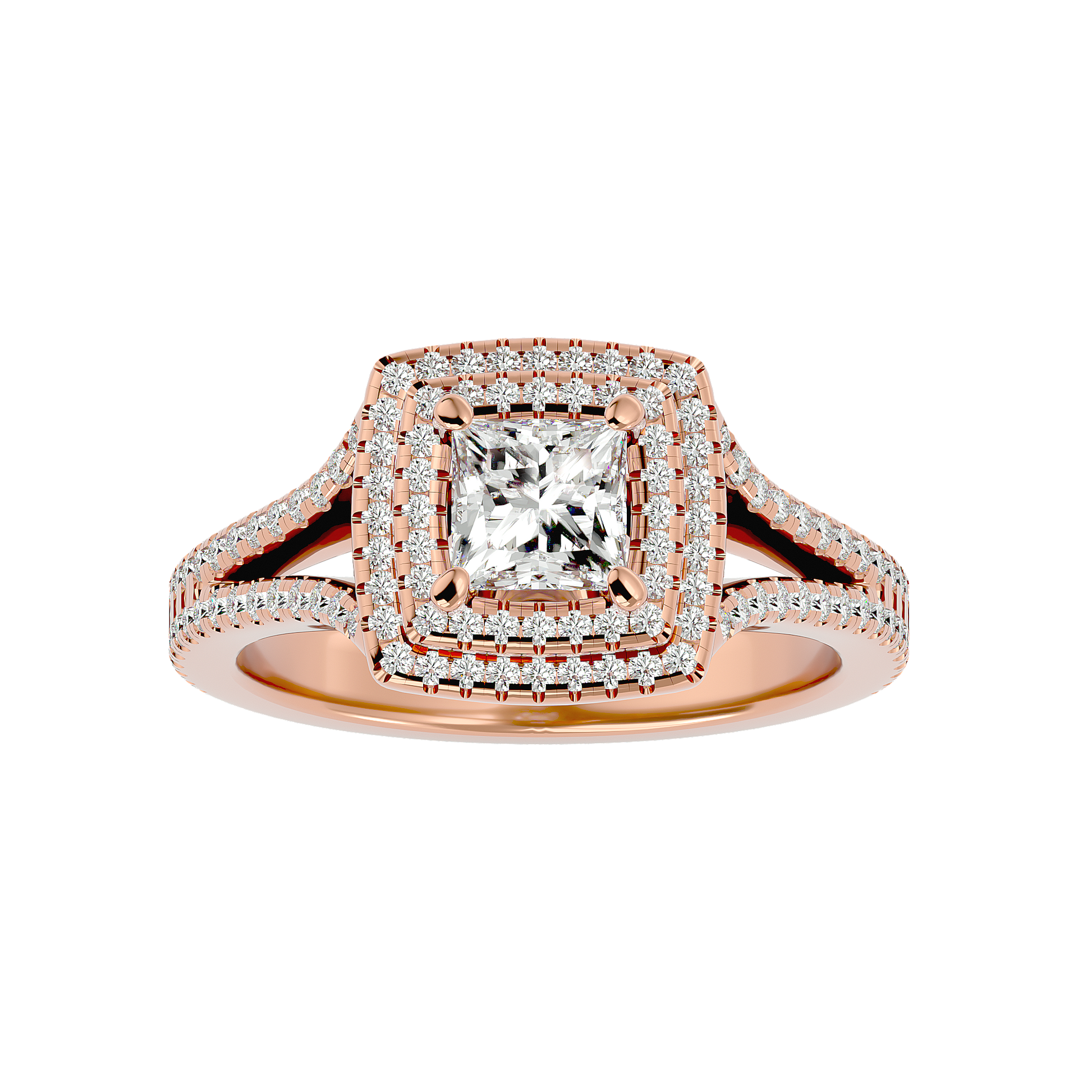Zinnia Diamond Halo Ring