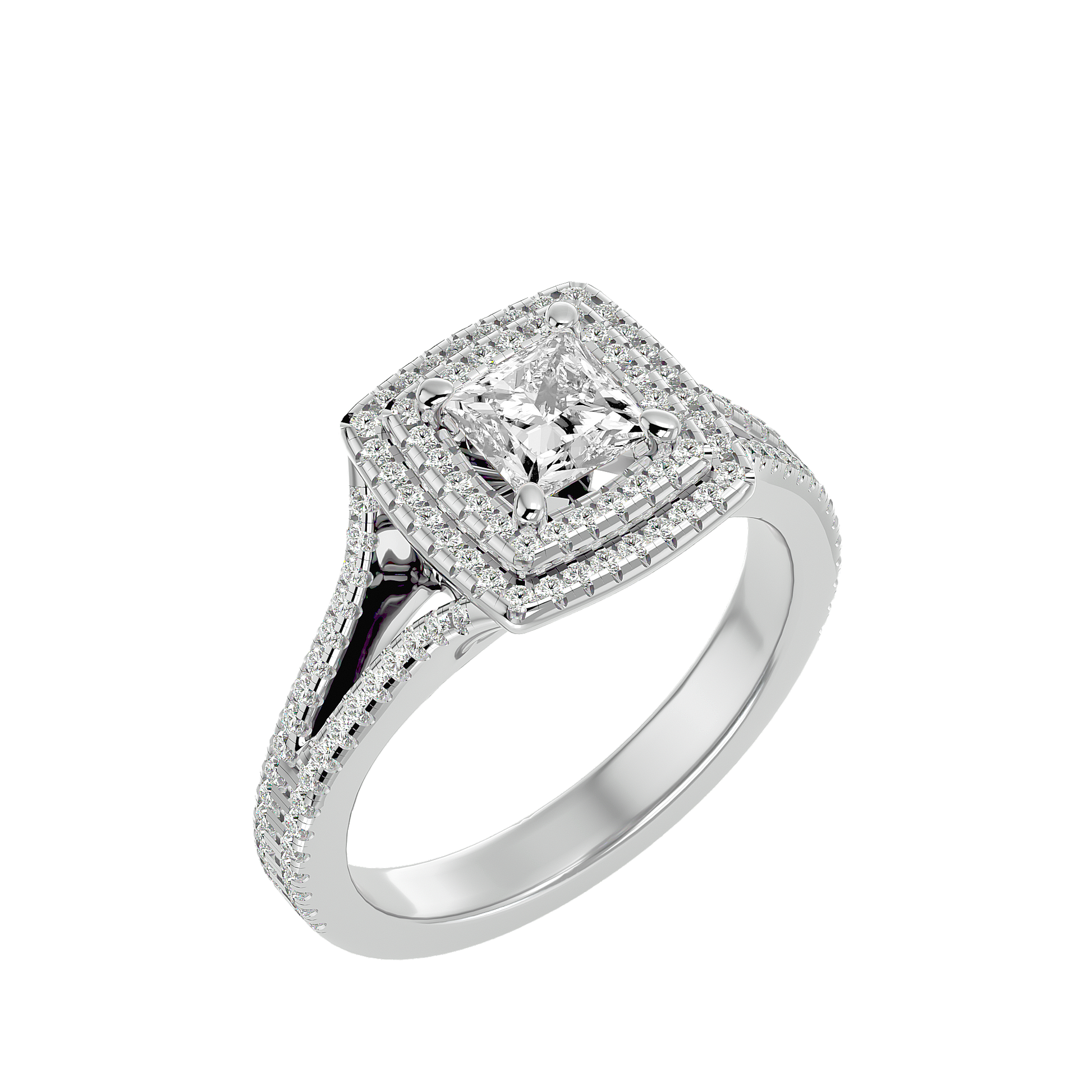 Zinnia Diamond Halo Ring