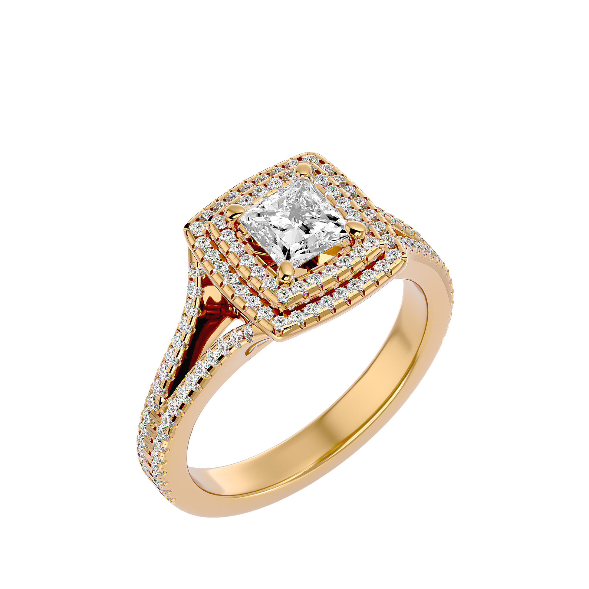 Zinnia Diamond Halo Ring